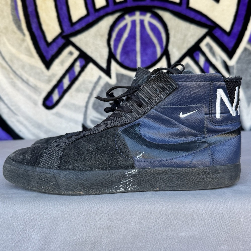 Size 10.5 - Nike SB Zoom Blazer Mid PRM Mens Black Navy FD5113-400